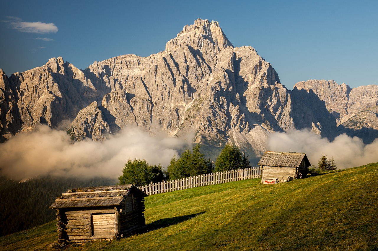 Kalnai, Alm, Alpių, South Tyrol, Dangus, Dolomitai, Alm Būstas, Panorama, Kraštovaizdis, Vaizdas