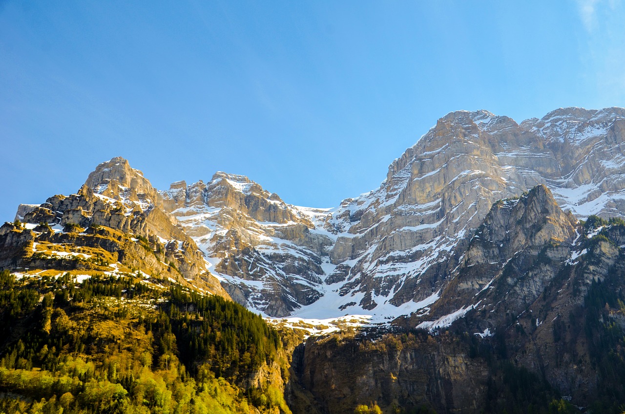 Kalnai,  Ežeras Klöntal,  Vrenelisgärtli,  Summit,  Pobūdį,  Dangus,  Kraštovaizdis,  Glarus,  Šveicarija,  Kalnų Viršūnių Susitikimas