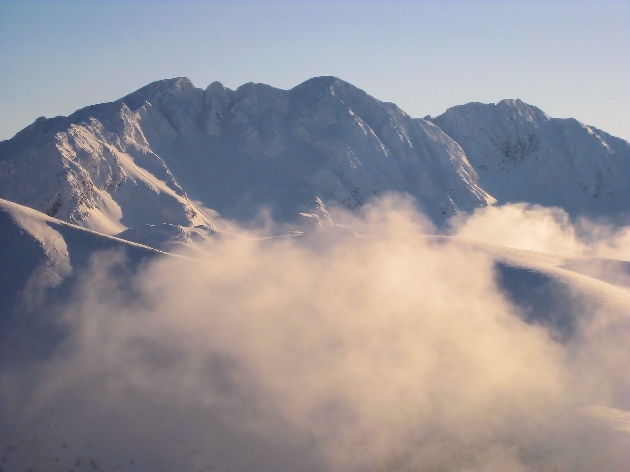 Kalnai,  Žiemos,  Tatry,  Sniegas,  Alpinizmas,  Top,  Ridge,  Rūkas,  Ekspedicija,  Kelionė