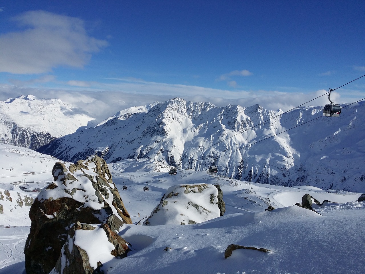 Kalnai, Alpių, Tyrol, Sniegas, Kraštovaizdis, Austria, Kalnų Peizažas, Gamta, Vaizdas, Žiema