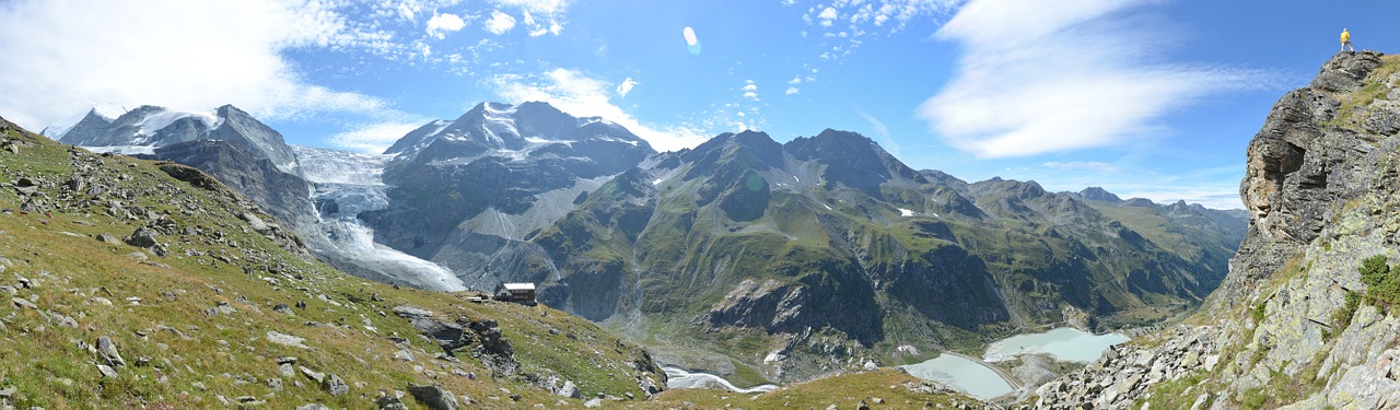 Kalnai,  Panorama,  Kraštovaizdis,  Kalnų Viršūnė,  Alpių,  Turtmannhütte Kabina,  Turtmann Slėnis,  Lipti,  Šveicarija,  Ledynas