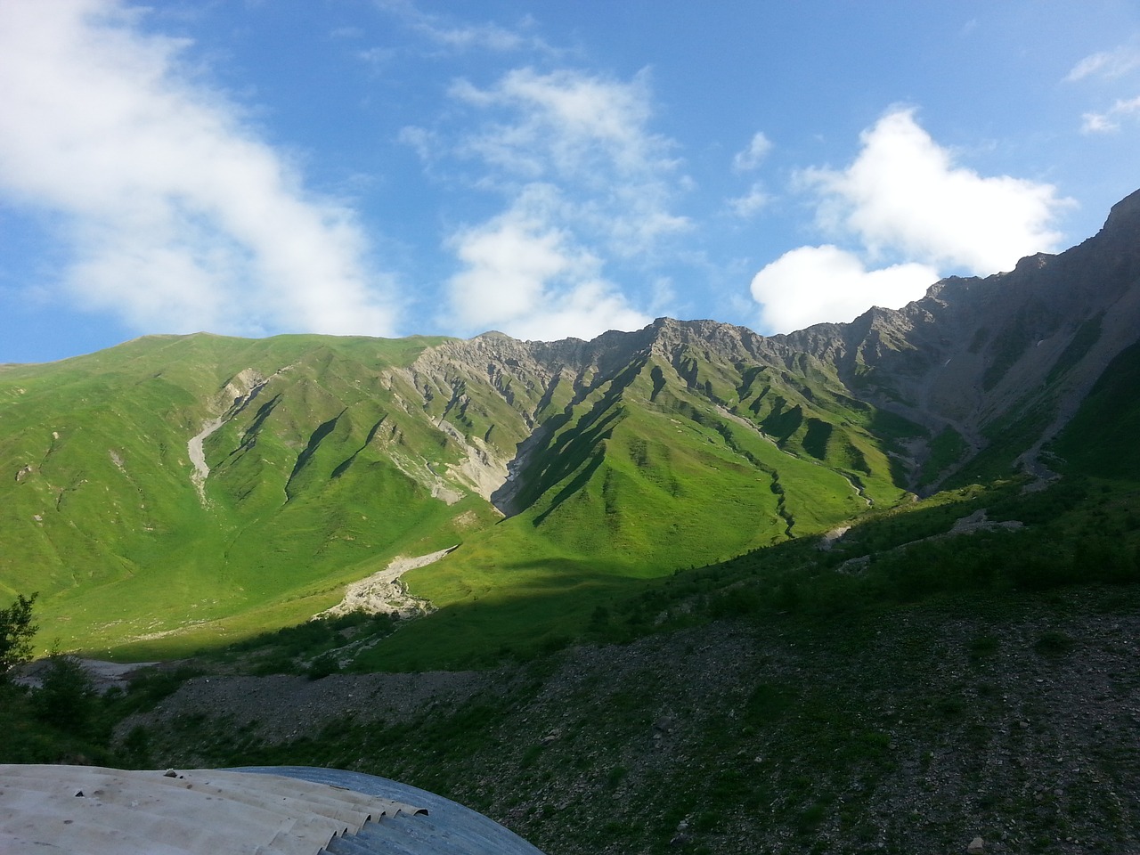 Kalnai, Nuotrauka, Žalias, Pietų Ossetija, Gražus, Aukštas, Kraštovaizdis, Dangus, Debesys, Kaukazas