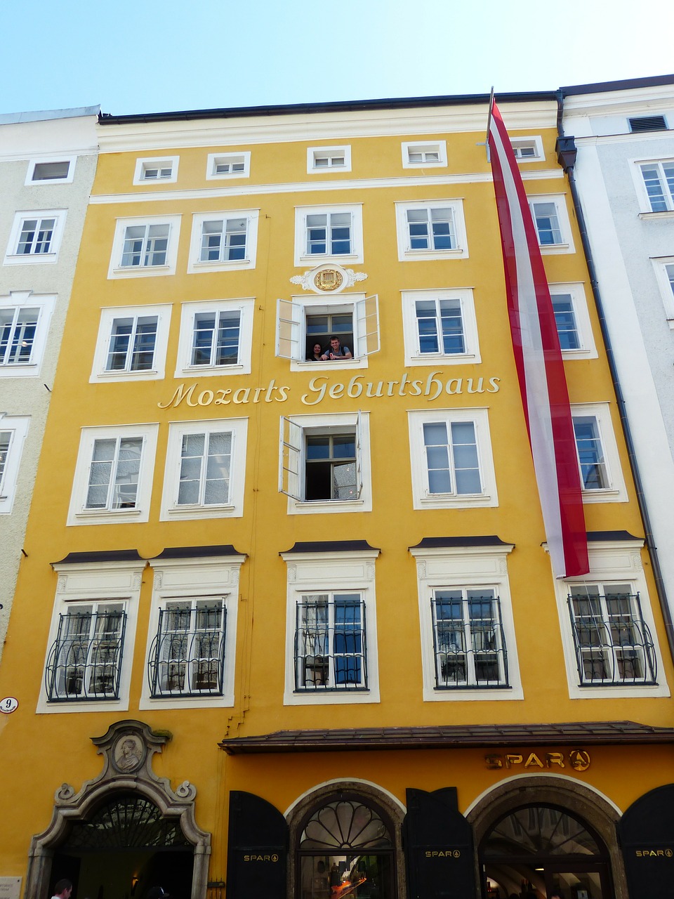 Mozartas, Gimtinė, Wolfgang, Amadeus, Salzburg, Austria, Namai, Pastatas, Architektūra, Geltona