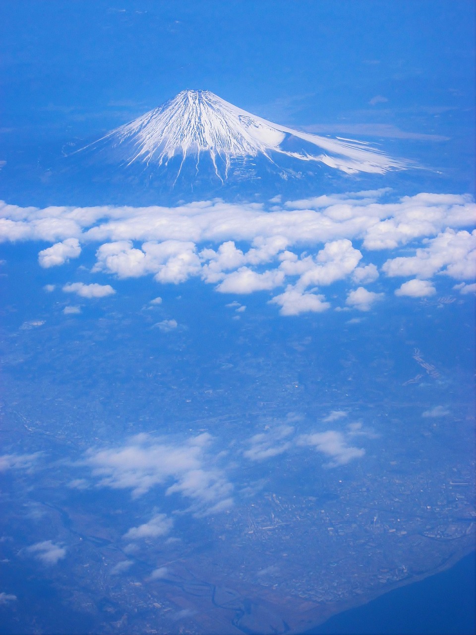 Mt Fuji, Aerofotografija, Debesis, Mėlynas, Tamsiai Mėlyna, Žiema, Fuji, Sniegas, Iš Dangaus, Prefektūra Shizuoka