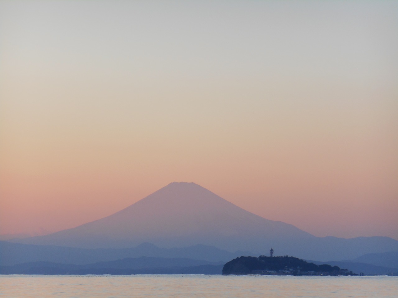 Mt Fuji, Saulėlydis, Jūra, Enoshima, Vakaras, Kraštovaizdis, Japonija, Nemokamos Nuotraukos,  Nemokama Licenzija