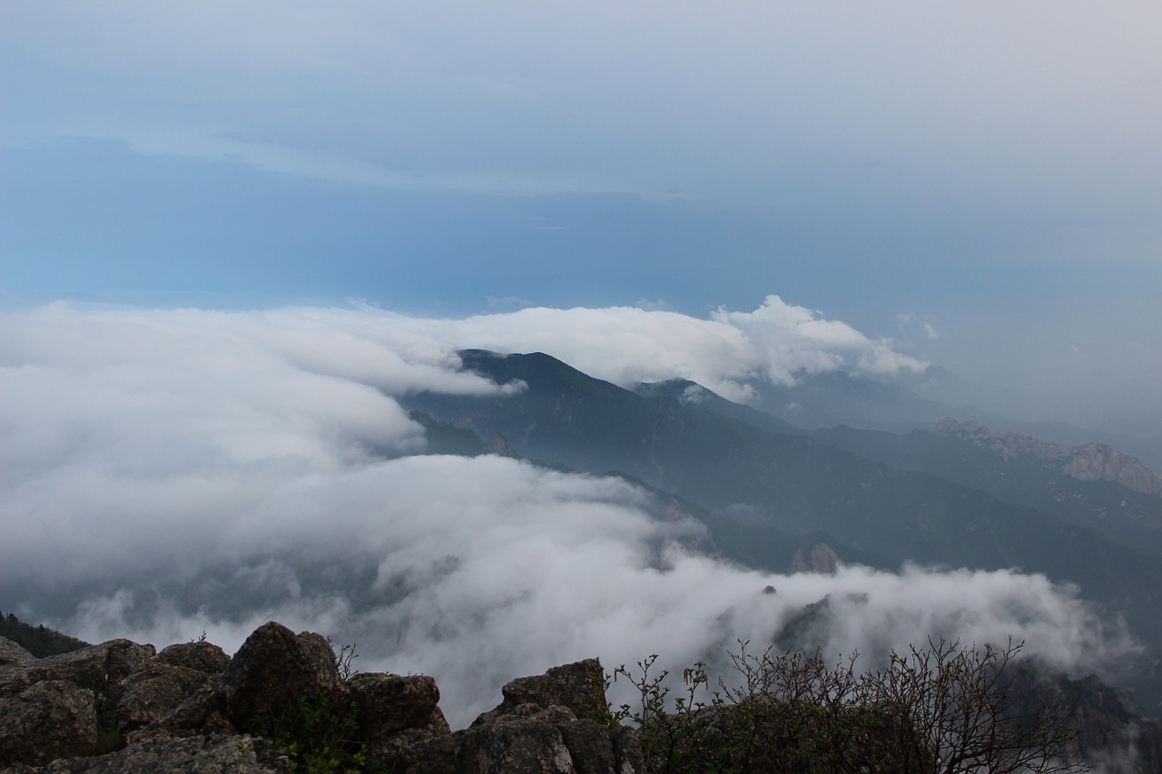Mt Seoraksan, Daecheong Bong, Debesis, Nemokamos Nuotraukos,  Nemokama Licenzija