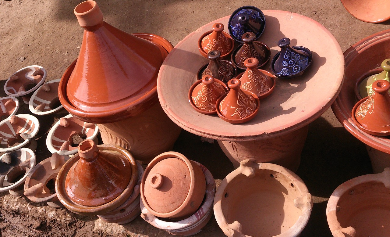 Purvas, Amatai, Tipiškas, Tradicinis, Dekoratyvinis, Keramikinis Puodas, Vietiniai, Kultūra, Marokas, Rankų Darbo