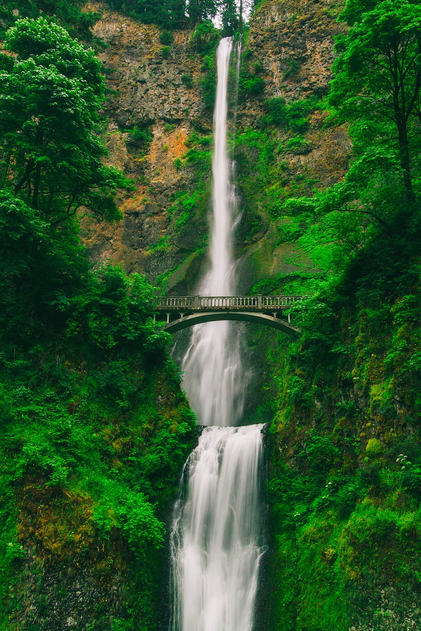 Multnomah Falls, Oregonas, Turizmas, Kalnas, Krioklys, Kaskados, Tiltas, Šalis, Kaimas, Gorge