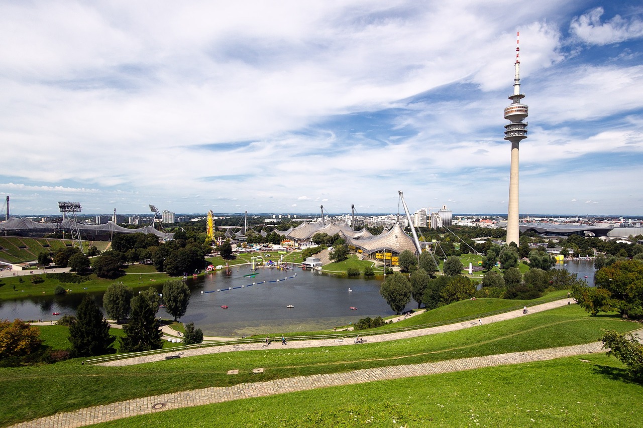 Munich, Olimpinis Parkas, Olimpinis Stadionas, Tv Bokštas, Bokštas, Architektūra, Stebėjimo Bokštas, Olimpiados Bokštas, Olimpiada, Sporto Centras