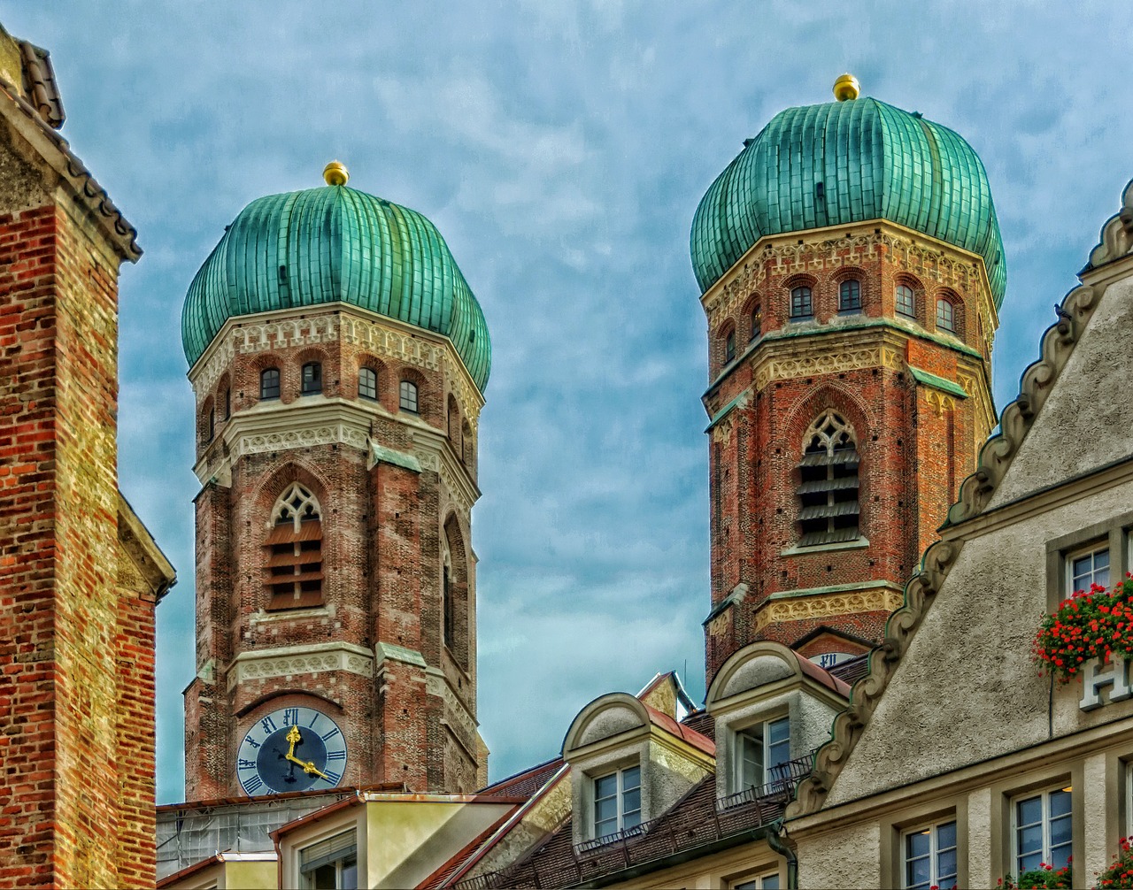 Munich, Vokietija, Bažnyčia, Bokštai, Laikrodzio Bokstas, Architektūra, Miestas, Miestai, Miesto, Panorama