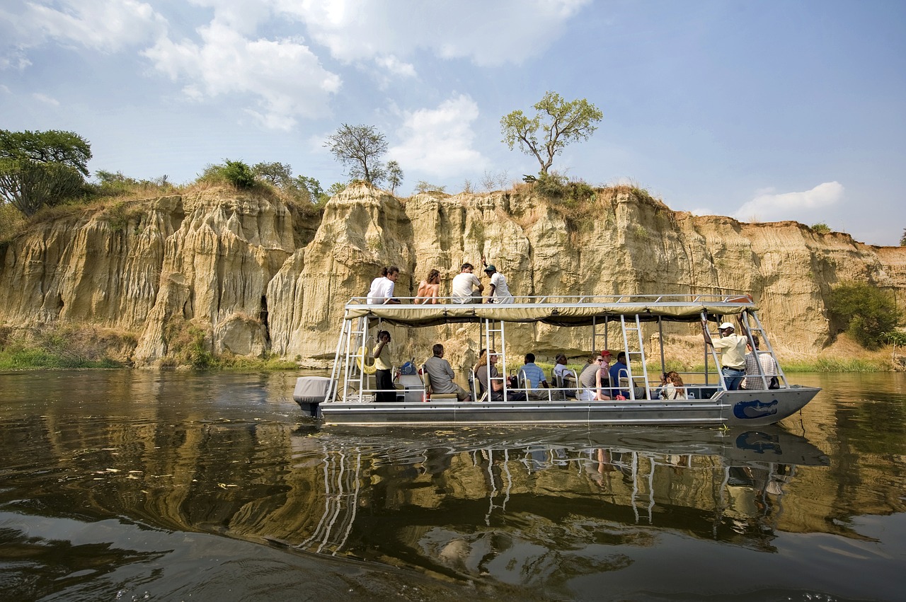 Murchisono Nacionalinis Parkas, Uganda, Turistai, Valtis, Pasiplaukiojimas, Vanduo, Nilo Upė, Upė, Aplinka, Afrikos