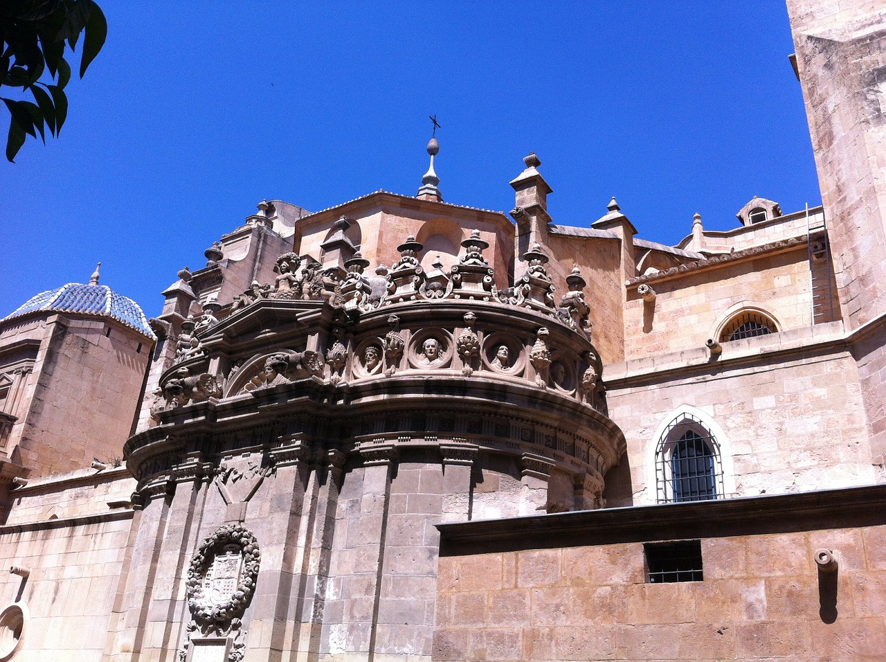 Murcia, Murcia Katedra, Iš Šono, Architektūra, Rhs View, Mėlynas Dangus, Skulptūros, Istorinis, Bažnyčia, Religija