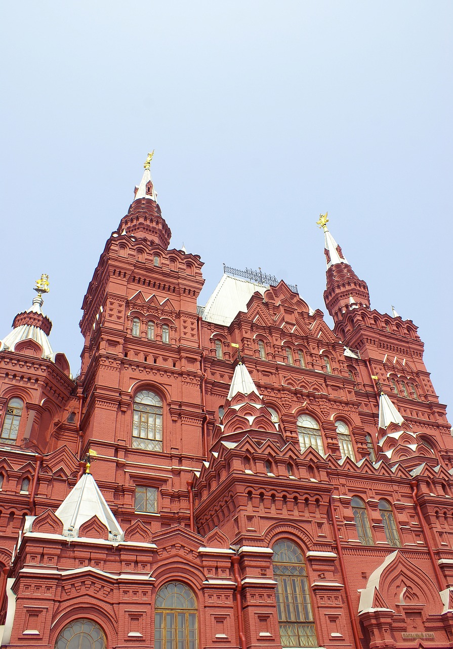 Muziejus, Moscow, Raudonas Kvadratas, Rusija, Istorinis Muziejus, Rodyti Vietą, Turizmas, Paminklas, Mėlynas Dangus, Švarus Dangus