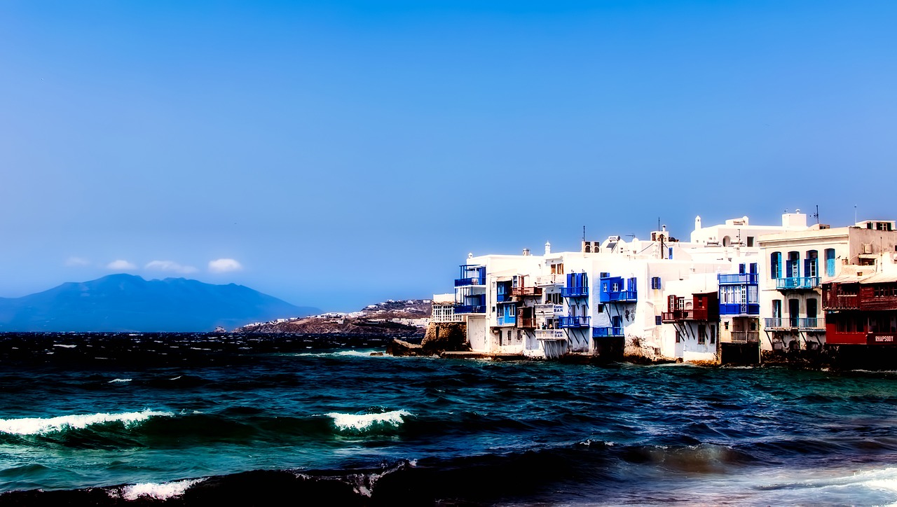 Mykonos, Graikija, Turizmas, Atostogos, Šventė, Miestas, Miestas, Miesto, Pastatai, Architektūra