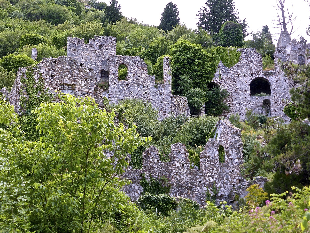 Mystras,  Griuvėsiai,  Akmuo,  Sienos,  Senas,  Rokas,  Istorinis,  Gamta,  Archeologija,  Archeologija