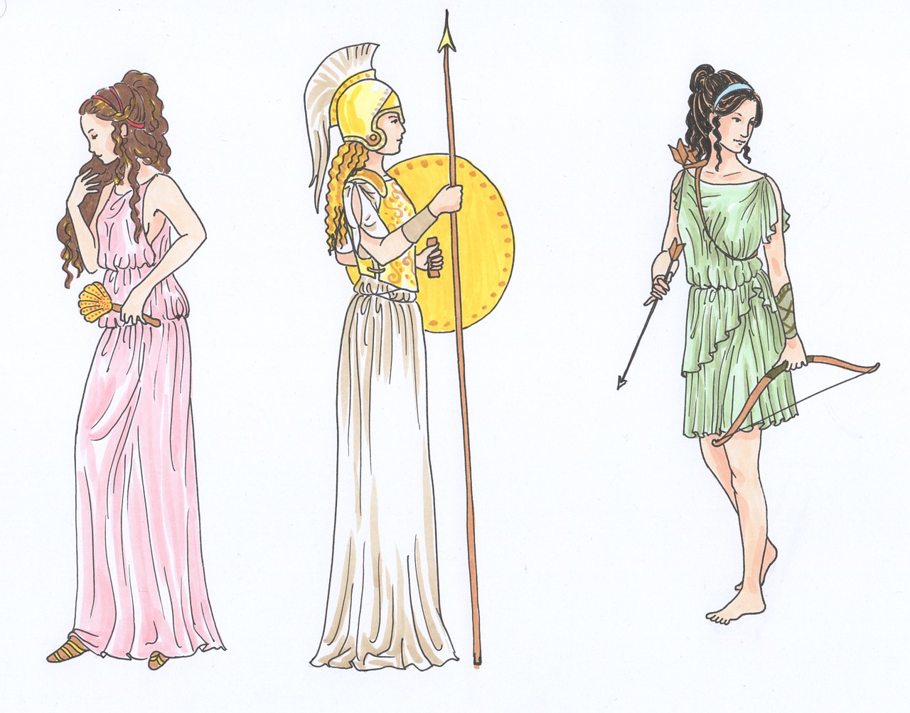 Mitologija, Dievai, Deivė, Dievas, Olympus, Senovė, Graikija, Afroditas, Venus, Athena
