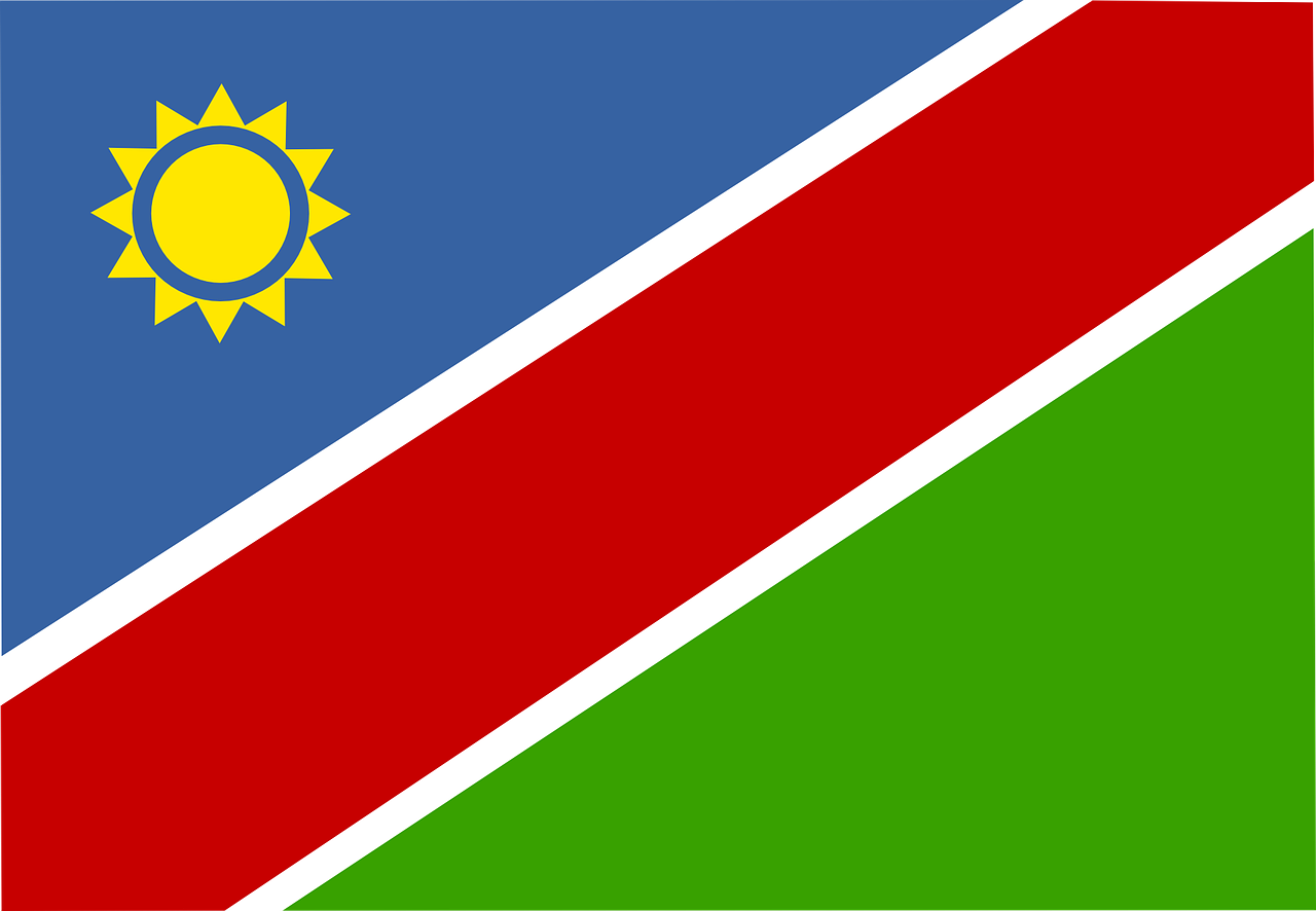 Namibija, Vėliava, Nacionalinis, Šalis, Simbolis, Ženklas, Tauta, Namibianas, Afrika, Nemokama Vektorinė Grafika