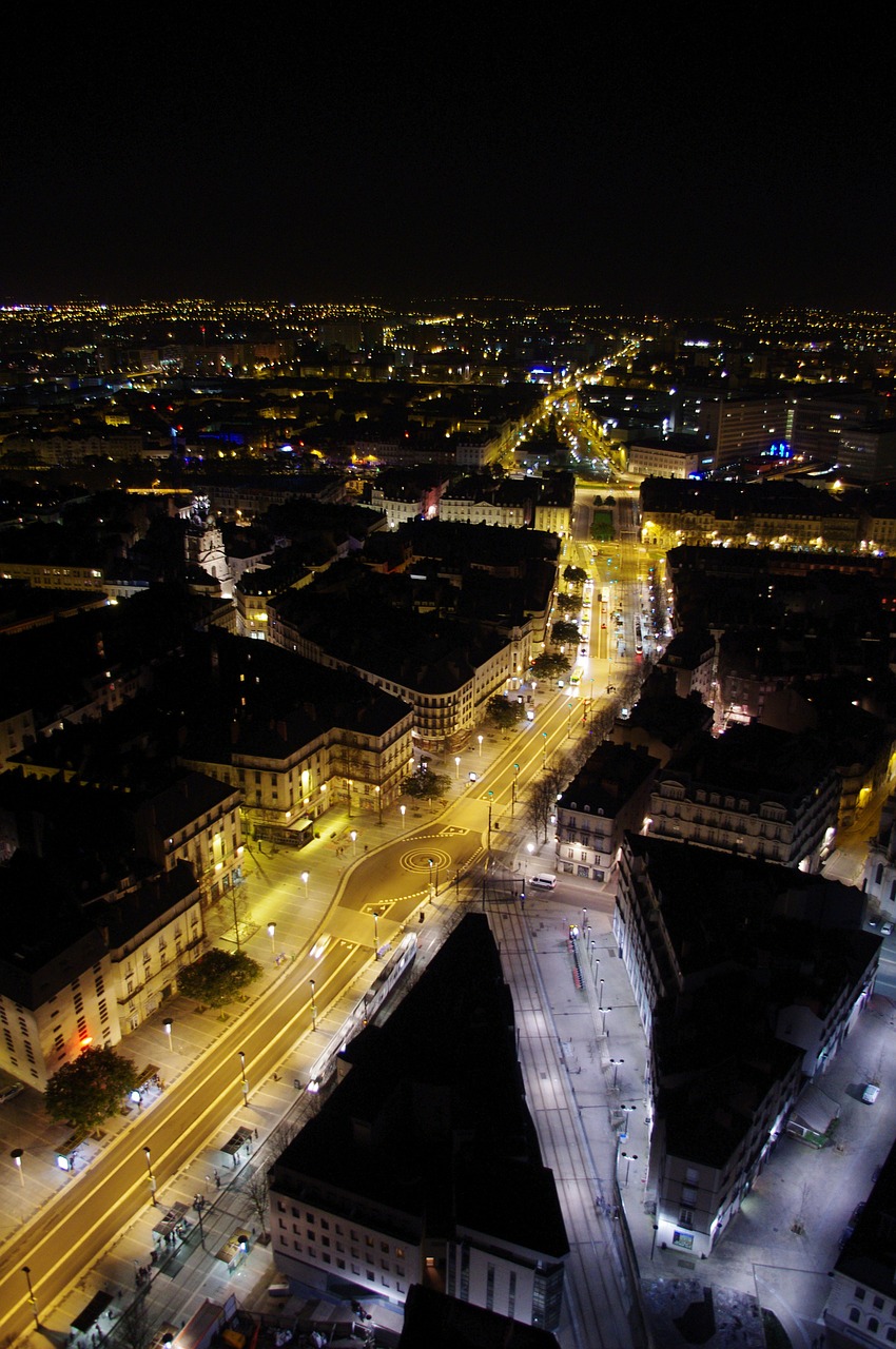 Nantes, Vaizdas Iš Viršaus, Naktis, Nemokamos Nuotraukos,  Nemokama Licenzija