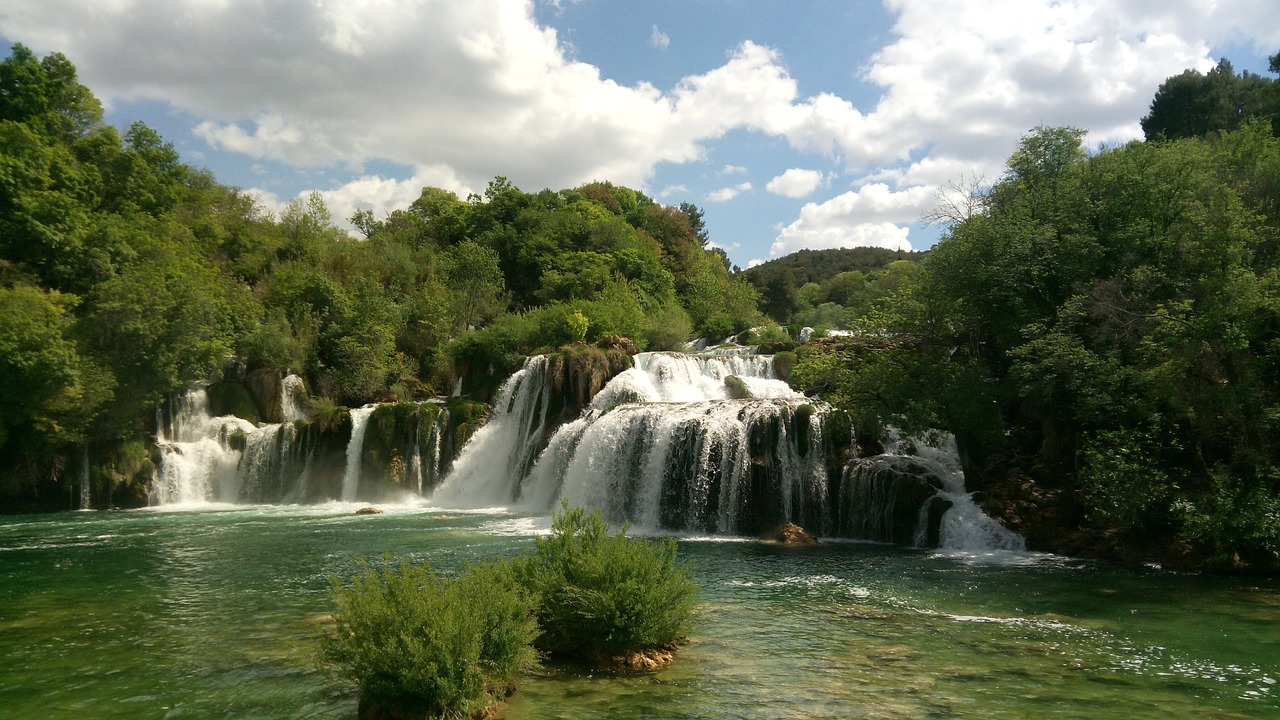 Nacionalinis Parkas Krka, Kriokliai, Kroatija, Dalmatija, Dienos Šviesa, Europa, Flora, Žalias, Upė, Gamta