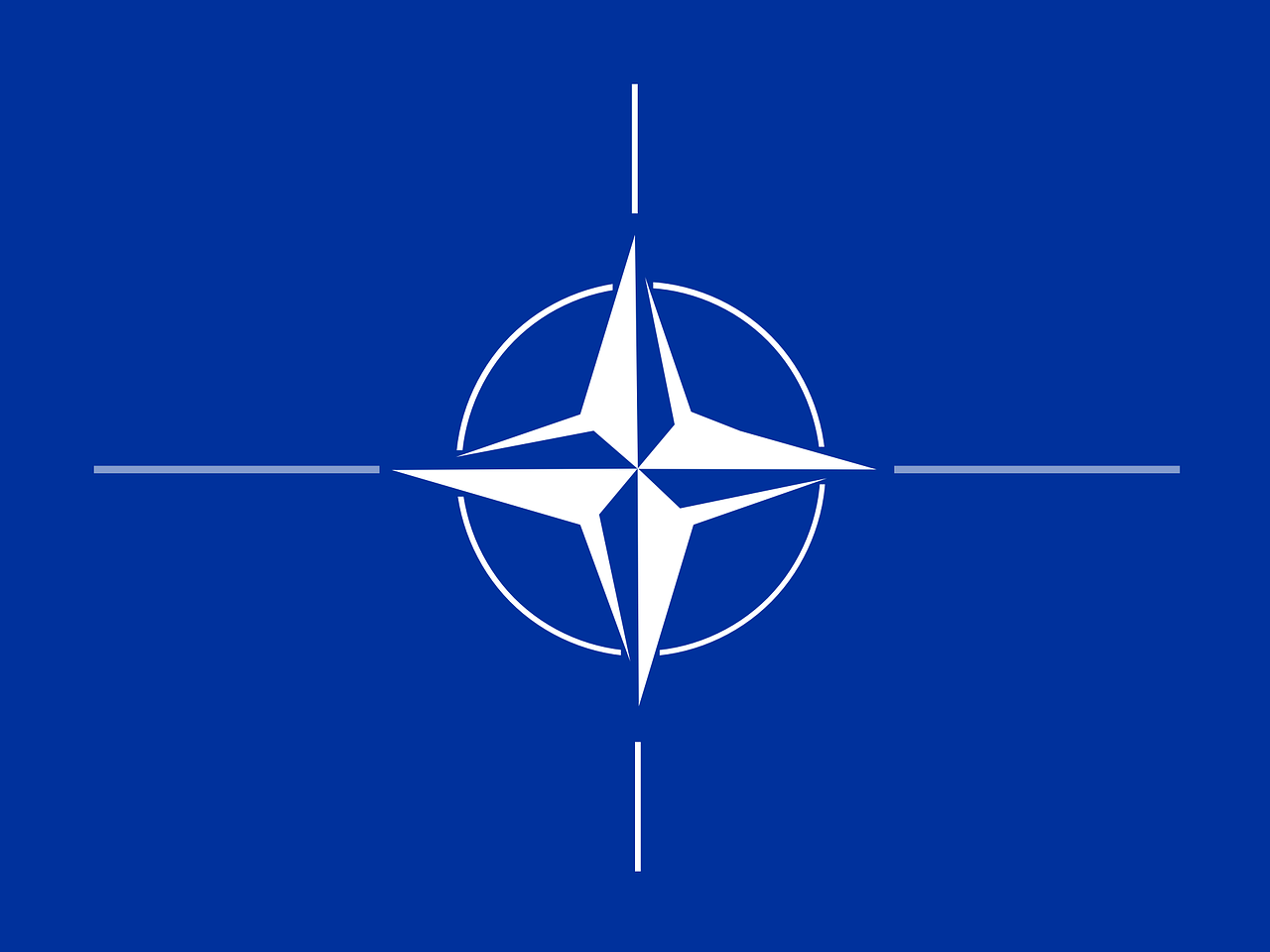 Nato, Vėliava, Kompasas Pakilo, Emblema, Mėlynas, Balta, Šiaurės Atlanto Sutarties Organizacija, Simbolika, Atlanto Vandenynas, Ratas