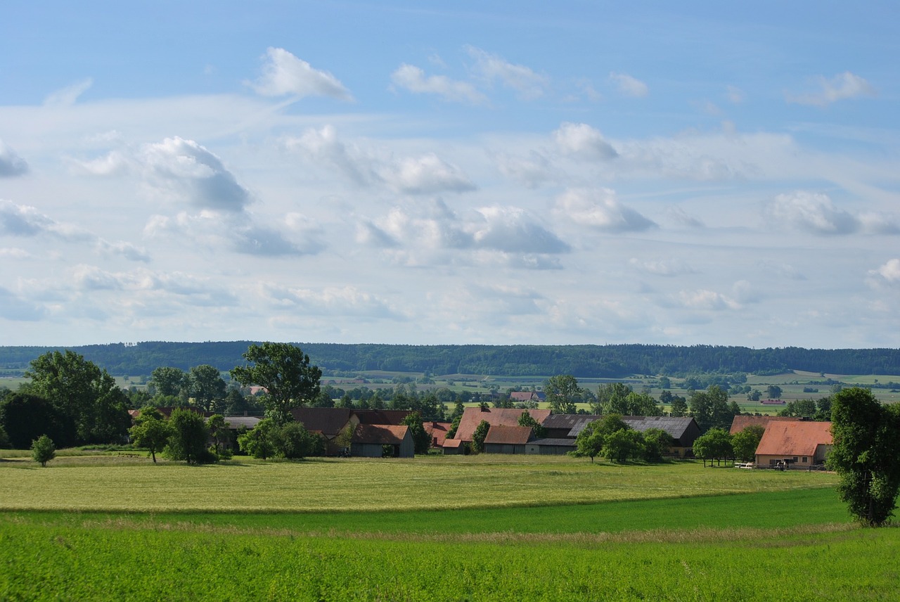 Gamta, Kraštovaizdis, Panorama, Dangus, Tolimas Vaizdas, Debesys, Vokietija, Swiss Francs, Francūzų Aukštumos, Kaimas