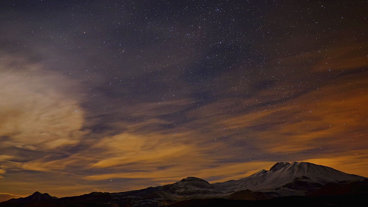 Gamta, Kraštovaizdis, Debesys, Dangus, Žvaigždė, Stargazing, Šešėlis, Astrofotografija, Kalnas, Kelionė