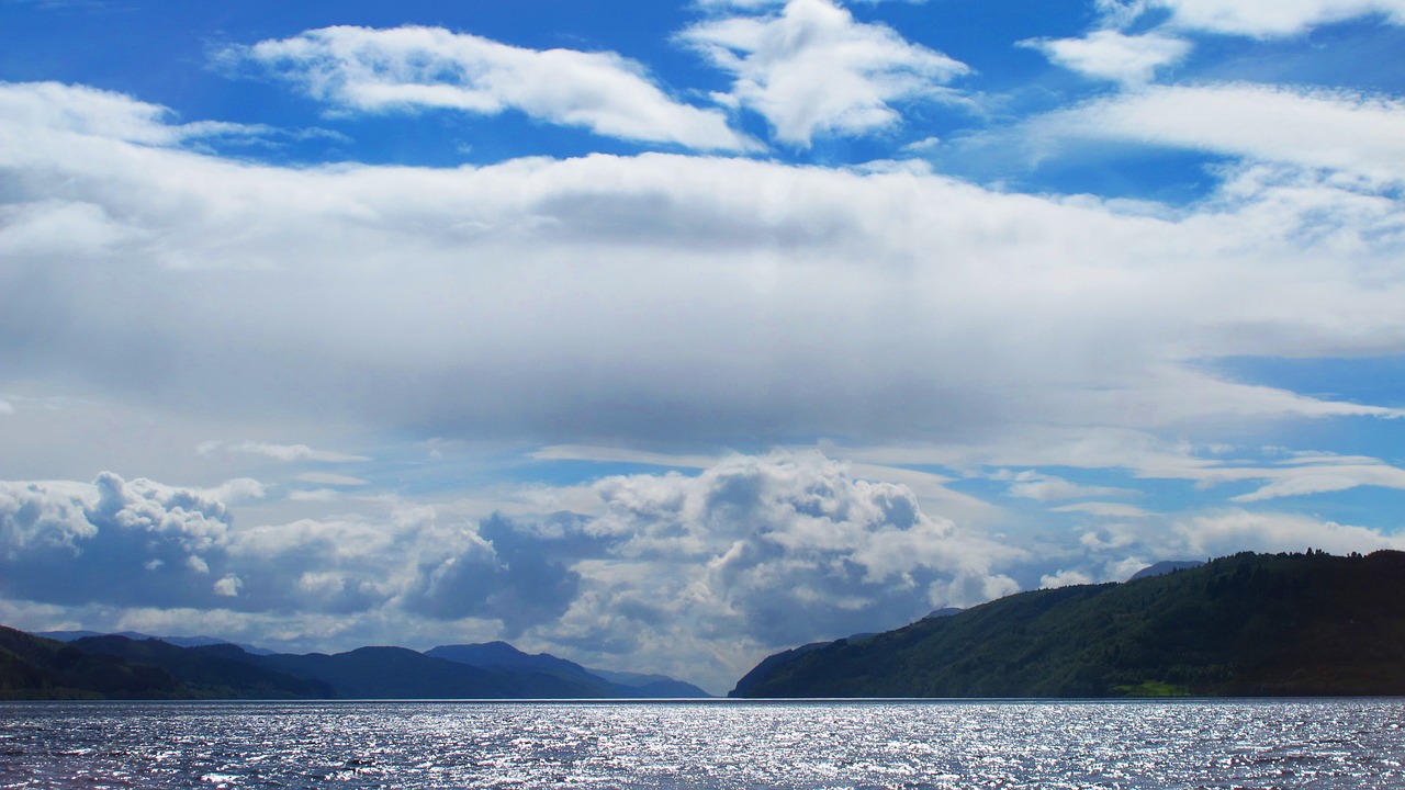 Pobūdį,  Vandens,  Panoraminis,  Kraštovaizdis,  Dangus,  Ežeras,  Loch,  Lochneso,  Škotija,  Kelionė