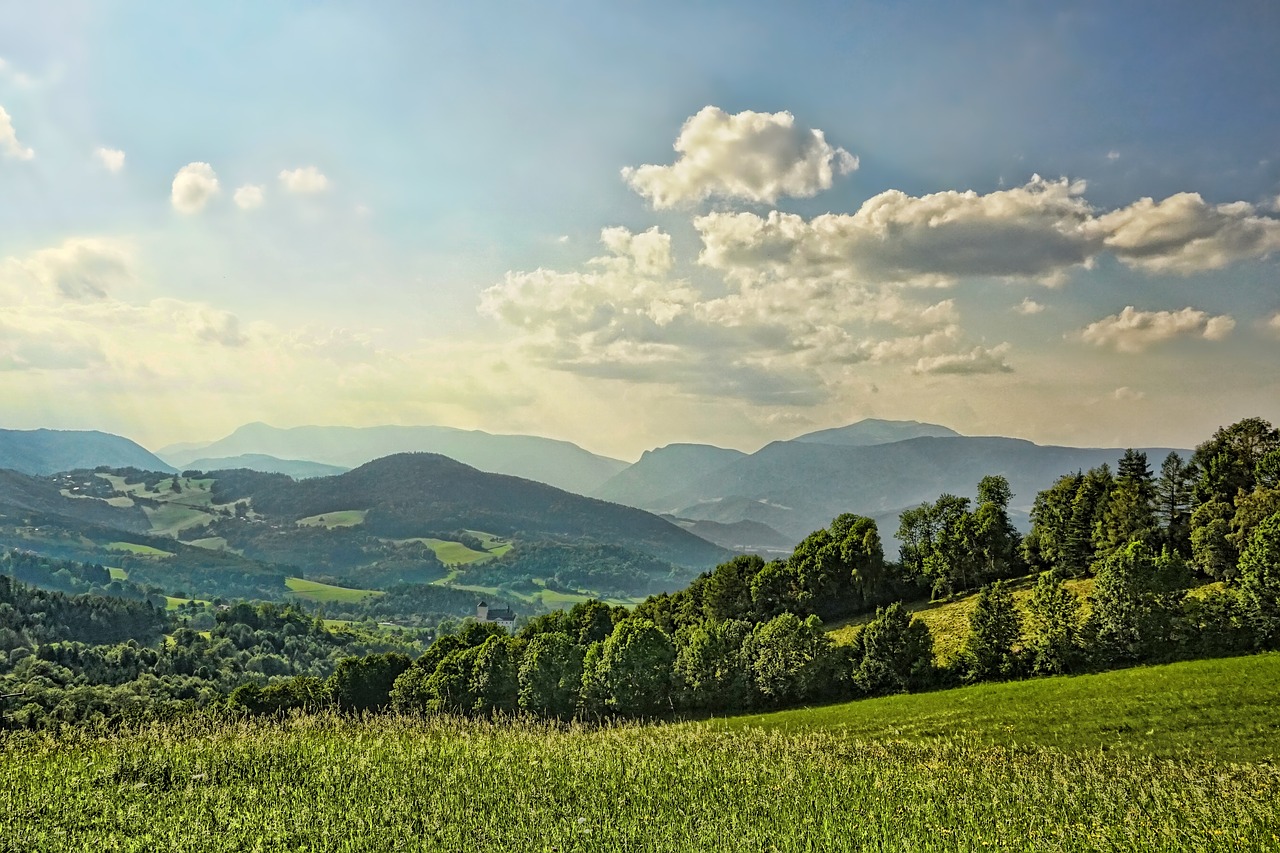 Pobūdį,  Kraštovaizdis,  Žolė,  Laukai,  Vasara,  Hill,  Peržiūrėti,  Panorama,  Dangus,  Debesys