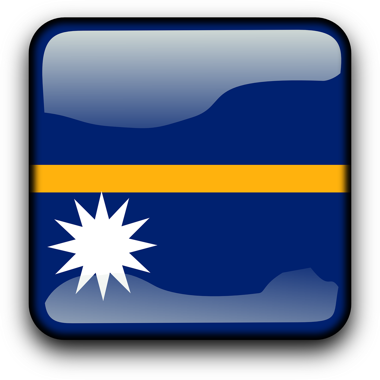 Nauru, Vėliava, Šalis, Tautybė, Kvadratas, Mygtukas, Blizgus, Nemokama Vektorinė Grafika, Nemokamos Nuotraukos,  Nemokama Licenzija