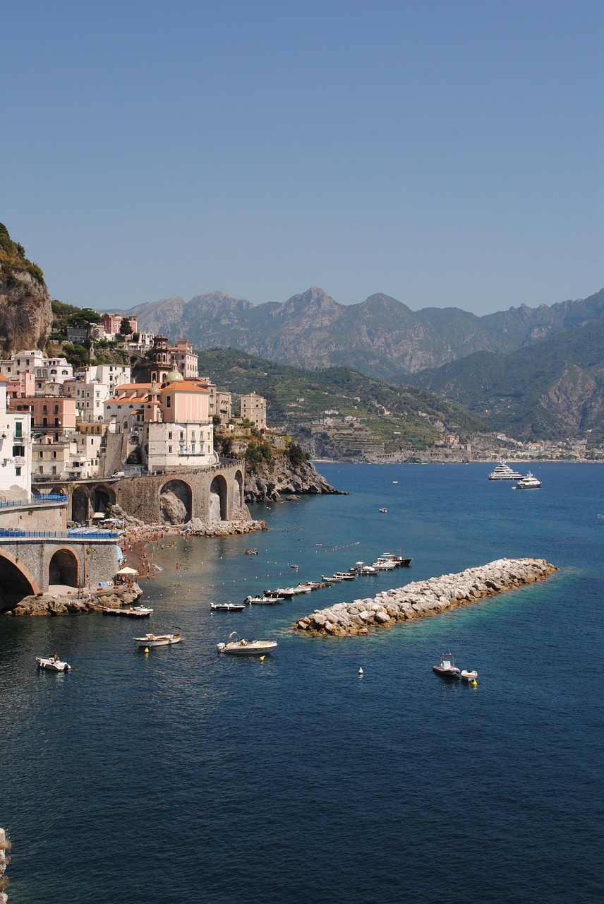 Šalia Positano,  Amalfi,  Italy,  Positano,  Europa,  Jūra,  Kelionė,  Mėlynas,  Miestas,  Horizontas