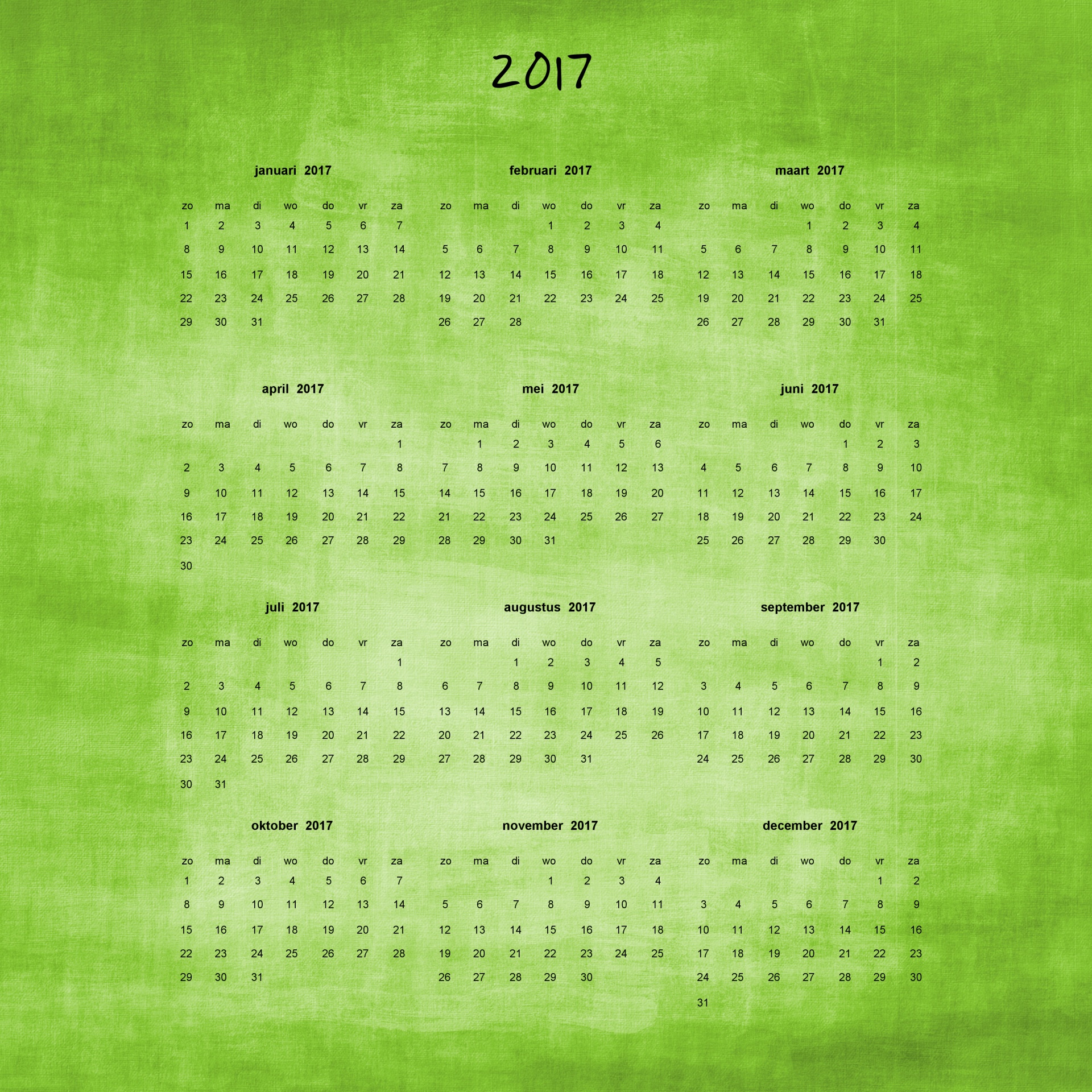 Kalendorius,  Metai,  Mėnesių,  Dienos,  Savaitės,  Apdaila,  Data,  Diena,  2017,  Olandų Kalendorius 2017 M