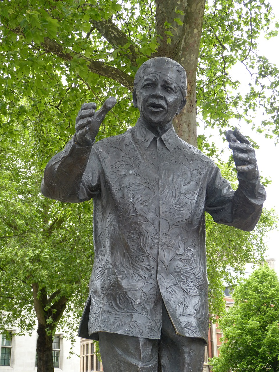 Nelsonas Mandela, Paminklas, Statula, Bronzos Statula, Londonas, Temzės Upė, Anglija, Jungtinė Karalystė, Kapitalas, Uk