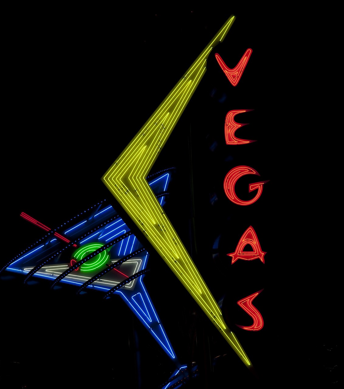 Neonas, Ženklas, Las Vegasas, Nevada, Žibintai, Naktis, Architektūra, Žėrintis, Šampano Stiklas, Pritraukimas