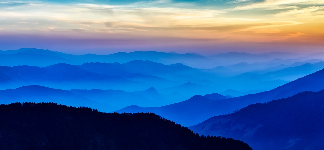 Nepalas, Saulėtekis, Rytas, Kalnai, Rūkas, Migla, Migla, Kraštovaizdis, Panorama, Dangus