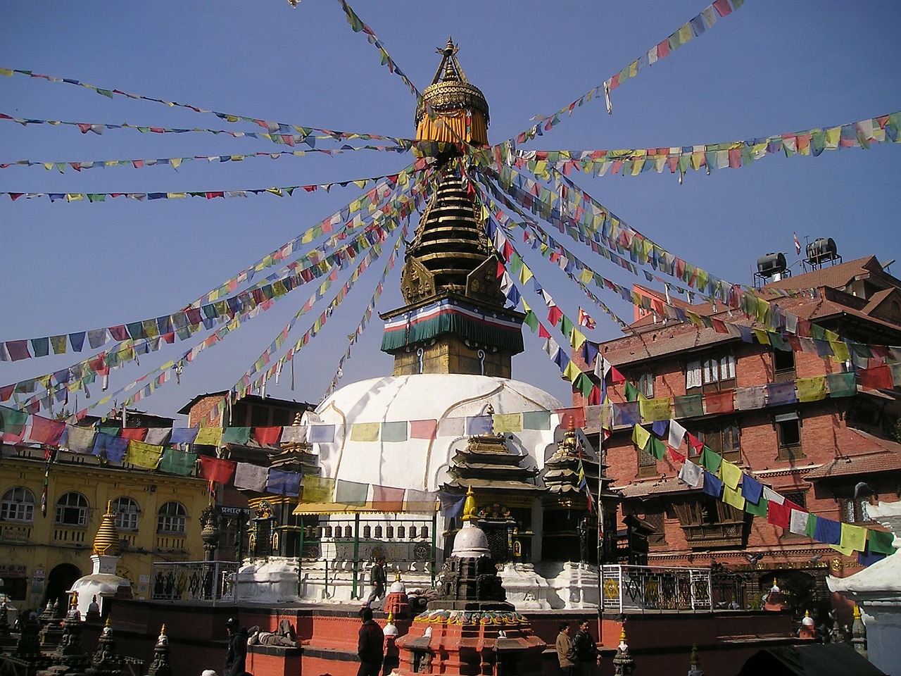 Nepalas, Stupa, Šventas, Maldos Vėliavos, Budizmas, Nemokamos Nuotraukos,  Nemokama Licenzija