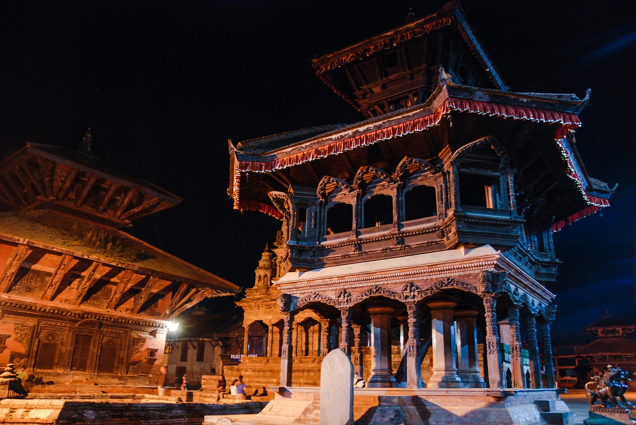 Nepalas, Šventykla, Naktis, Nemokamos Nuotraukos,  Nemokama Licenzija