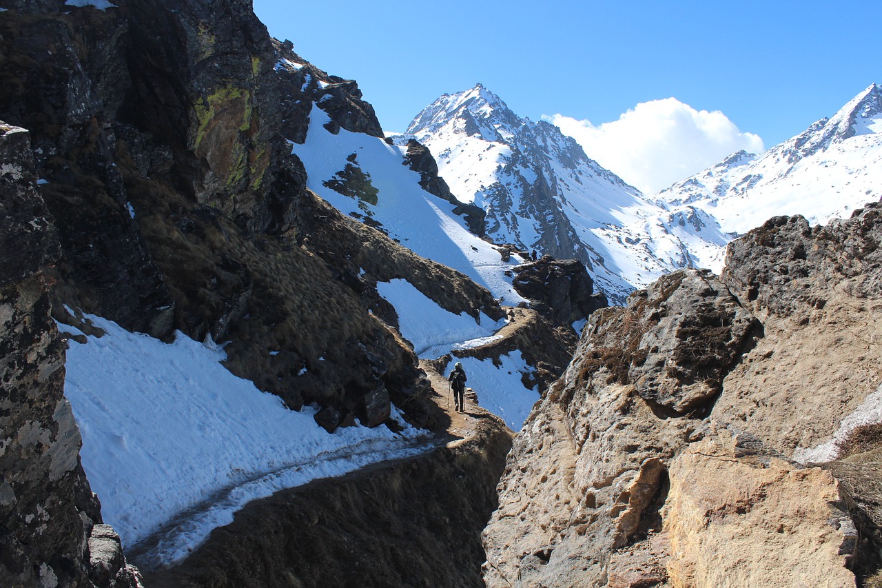 Nepalas, Langtang, Pasivaikščiojimas, Nepalo Kelionė, Sniegas, Himalaja, Asija, Kalnas, Kelionė, Nemokamos Nuotraukos