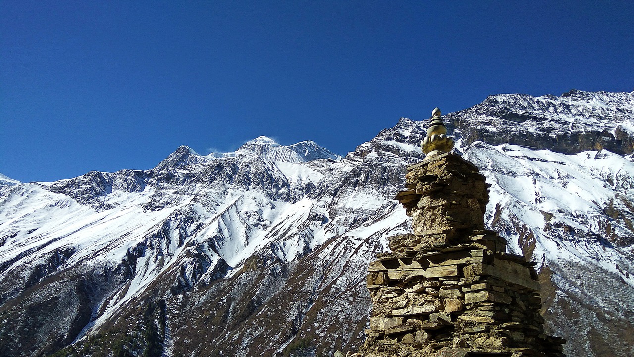 Nepalo Kraštovaizdis, Stupos Budistis, Budistinė Stupa, Nepalo Kalnas, Nepalas, Nemokamos Nuotraukos,  Nemokama Licenzija