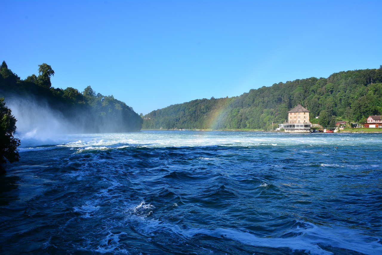 Neuhausen, Schaffhausen, Rheinfall, Europa, Rinas, Gamta, Upė, Srautas, Šveicarija, Vanduo