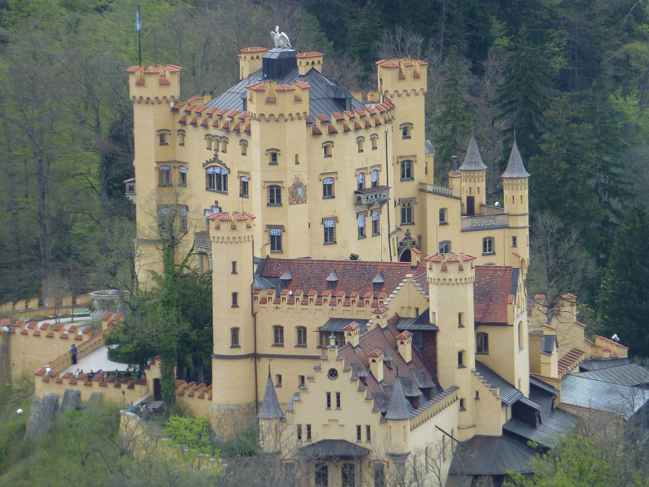 Neuschwanstein, Pilis, Bavarija, Barokas, Devynioliktas Amžius, Romaneško Atgimimo, Rūmai, Hohenschwangau, Füssen, Vokietija