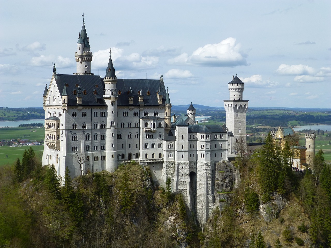 Neuschwanstein, Pilis, Bavarija, Barokas, Devynioliktas Amžius, Romaneško Atgimimo, Rūmai, Hohenschwangau, Füssen, Vokietija