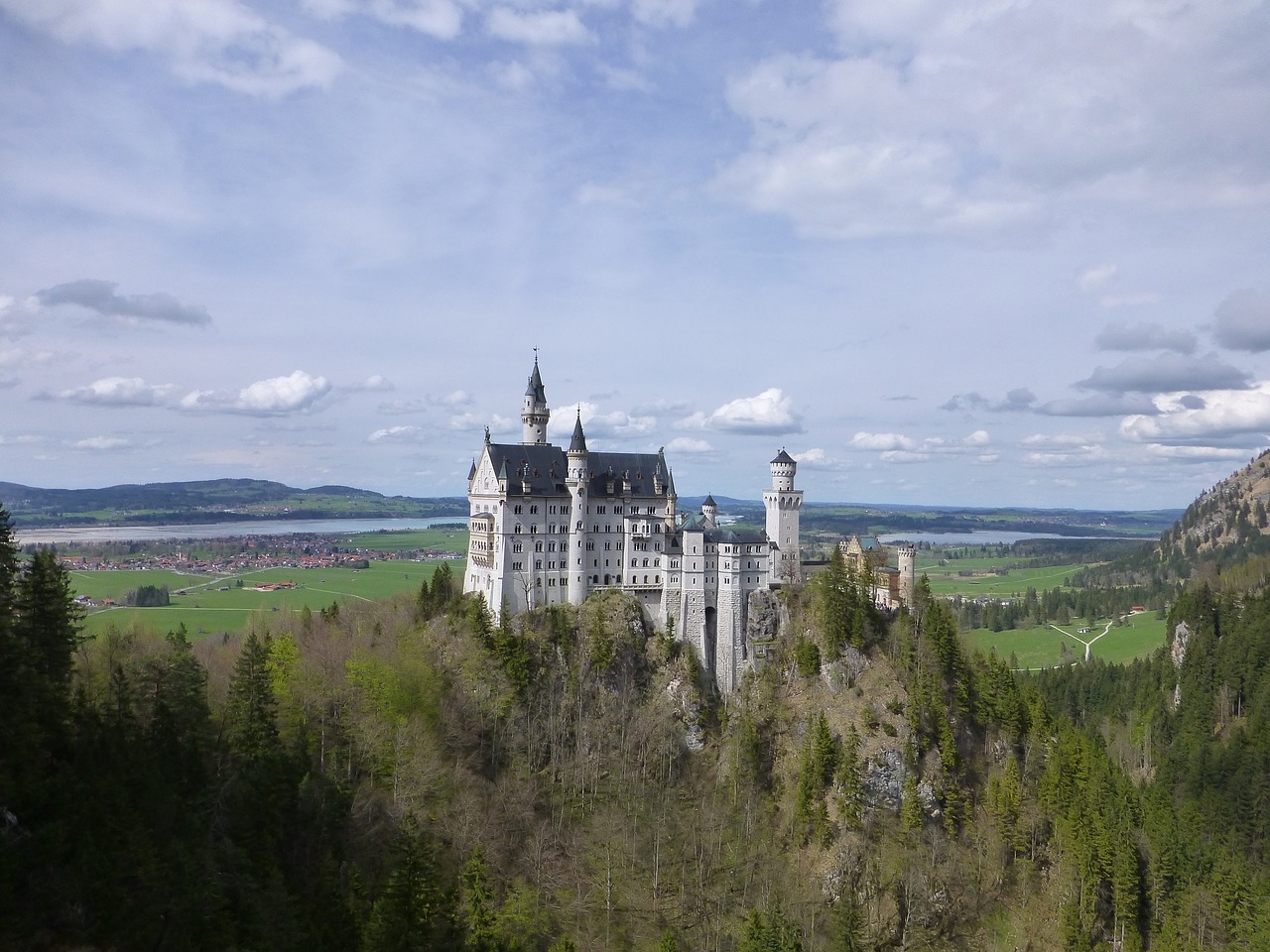 Neuschwanstein, Pilis, Bavarija, Barokas, Devynioliktas Amžius, Romaneško Atgimimo, Rūmai, Hohenschwangau, Füssen, Vokietija