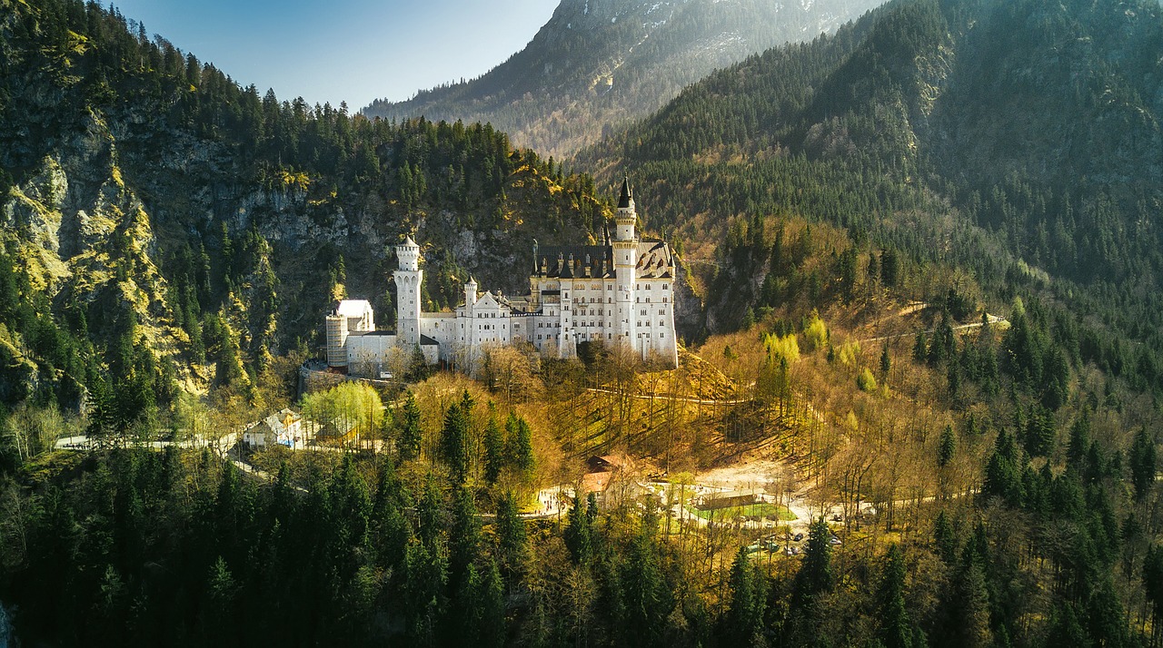 Neuschwanstein Pilis, Vokietija, Žinomas, Bavarija, Architektūra, Rūmai, Turizmas, Miškas, Kalnas, Schwangau