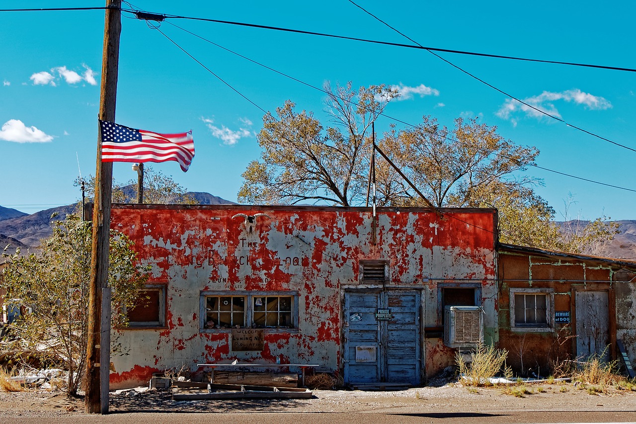 Nevada, Usa, Luning, Miestas, Mėlynas, Dangus, Sausas, Gamta, Dykuma, Sausra