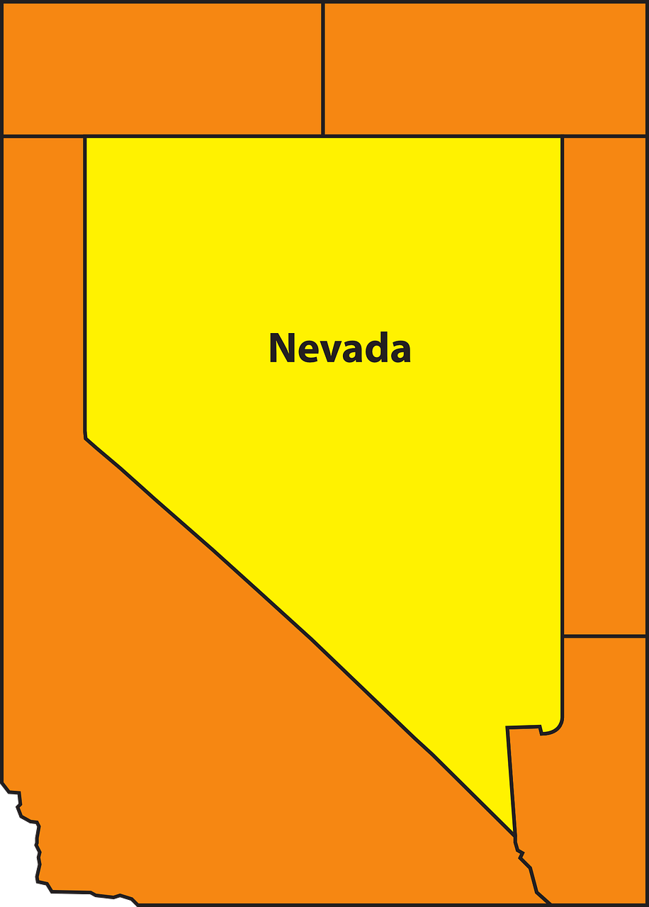Nevada, Valstybė, Žemėlapis, Geografija, United, Valstijos, Amerikietis, Nemokama Vektorinė Grafika, Nemokamos Nuotraukos,  Nemokama Licenzija