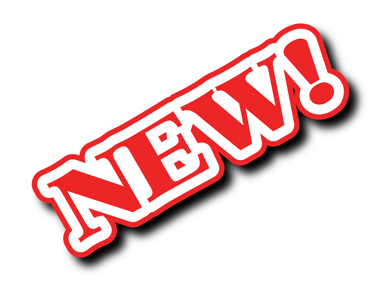 Naujas, Naujas Logotipas, Naujas Ženklas, Naujas Dizainas, Naujas Simbolis, Raudona Nauja, Nemokama Vektorinė Grafika, Nemokamos Nuotraukos,  Nemokama Licenzija