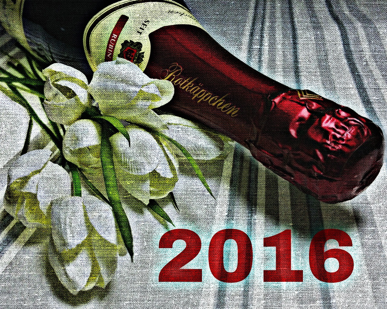 Naujųjų Metų Vakaras, Naujųjų Metų Diena, 2016, Šampanas, Audinys, Medžiaga, Tekstilė, Rotkäppchen, Širdis, Romantika