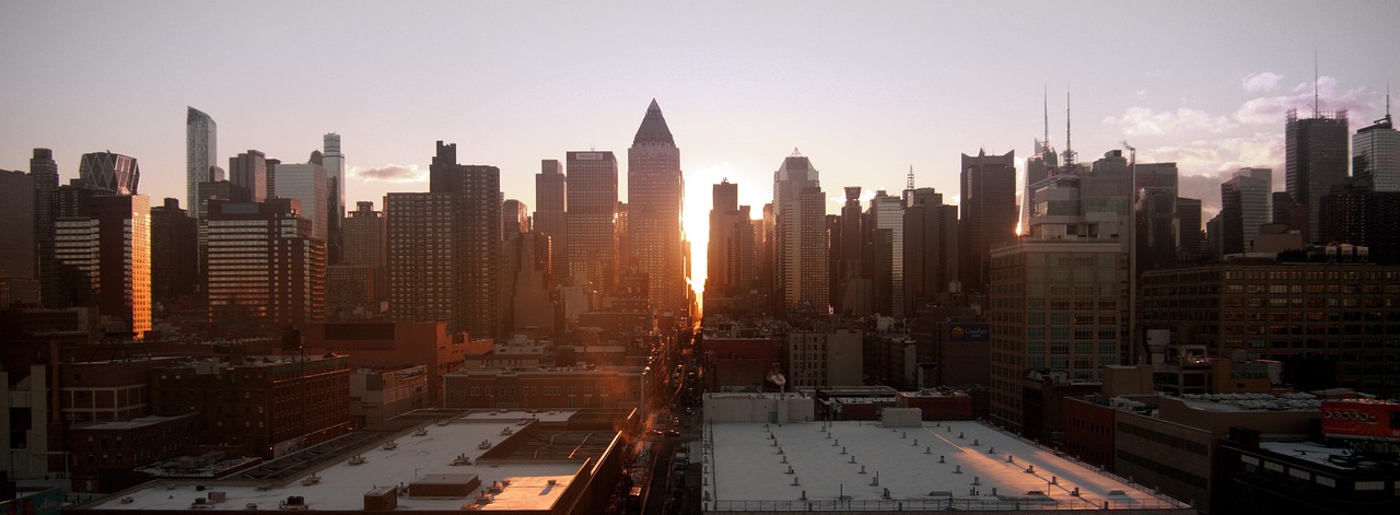 Niujorkas, Panorama, Dangoraižis, Saulėtekis, Metropolis, Usa, Nyc, Miesto, Manhatanas, Nemokamos Nuotraukos