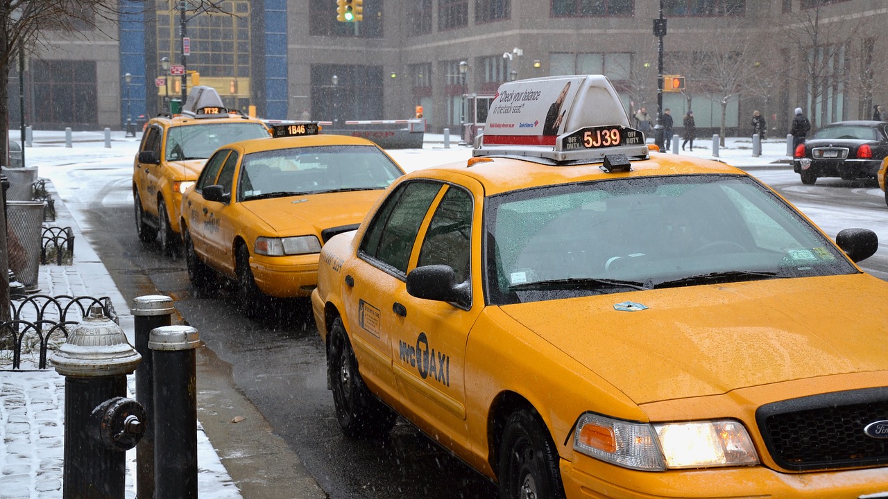 Niujorkas, Taksi, Transporto Priemonė, Snaigės, Automatinis, Žiema, Nemokamos Nuotraukos,  Nemokama Licenzija