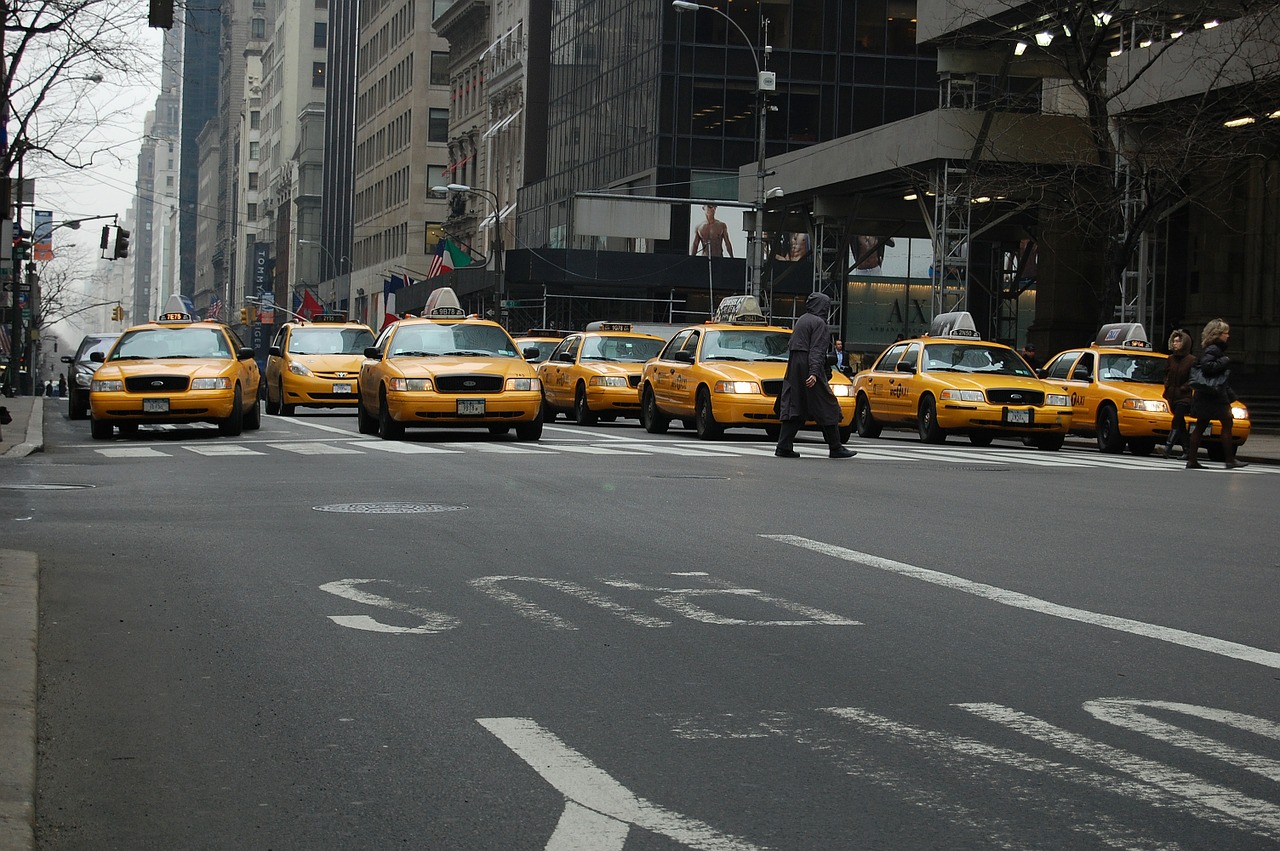 Niujorkas, Manhatanas, Taksi, Geltona Taksi, Ny, Nemokamos Nuotraukos,  Nemokama Licenzija
